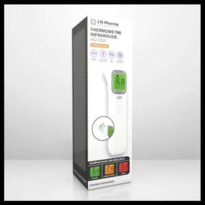 Thermomètre auriculaire et frontal L2N Pharma : mesure précise et rapide sans contact, idéal pour toute la famille.