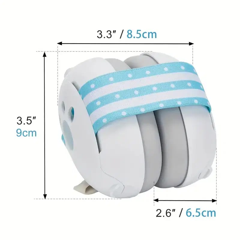 L2N Casque bébé réducteur de bruits Gris dès 4mois Sac de rangement inclus
