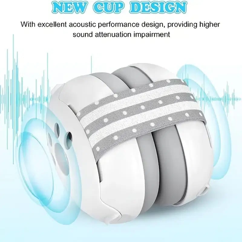 L2N Casque bébé réducteur de bruits Gris dès 4mois Sac de rangement inclus – Image 2