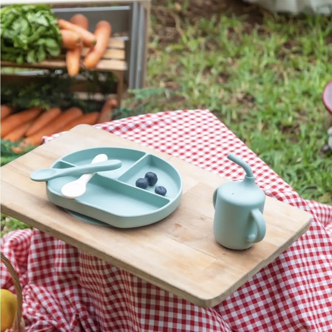 YUMMY Coffret Repas Silicone 6M+ - Bleu Ciel – Image 2