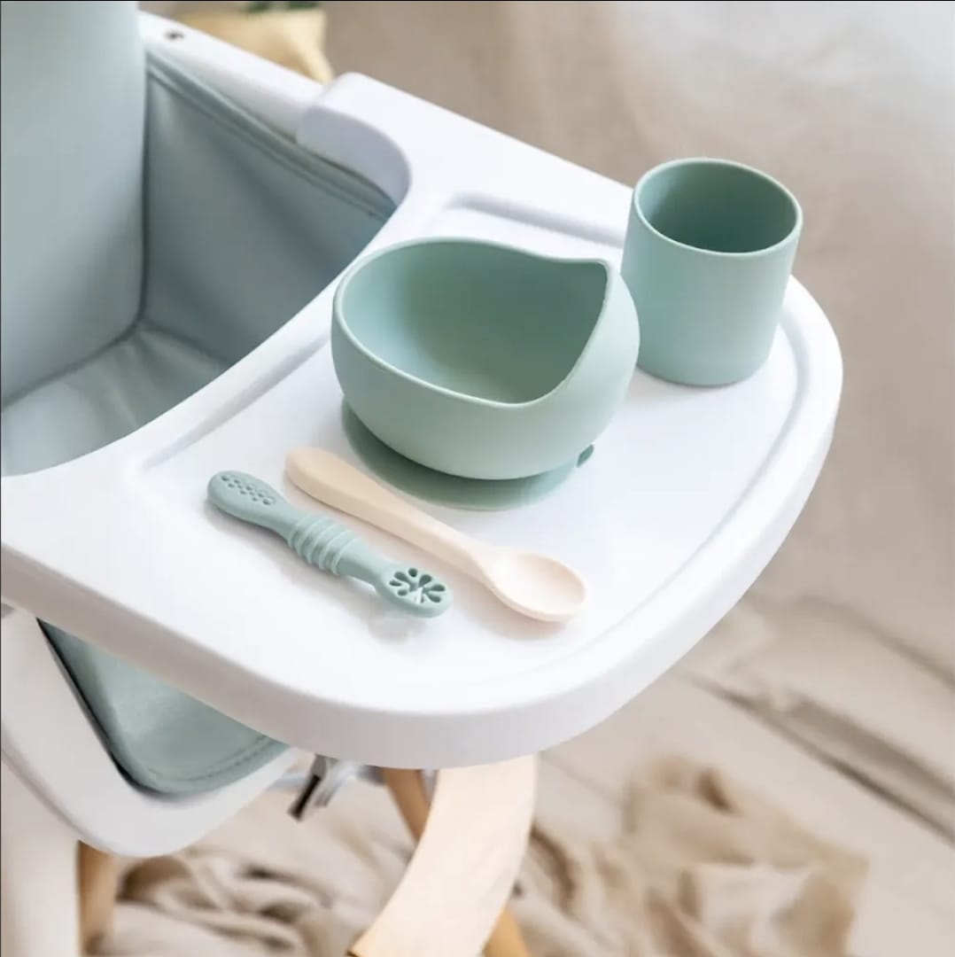 YUMMY Coffret Repas Silicone 4M+ - Vert Pastel – Image 2