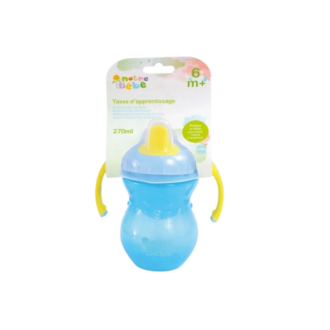 Notre-bebe-Tasse-dapprentissage-bec-semi-souple-6m-270ml TASSE D'APPRENTISSAGE