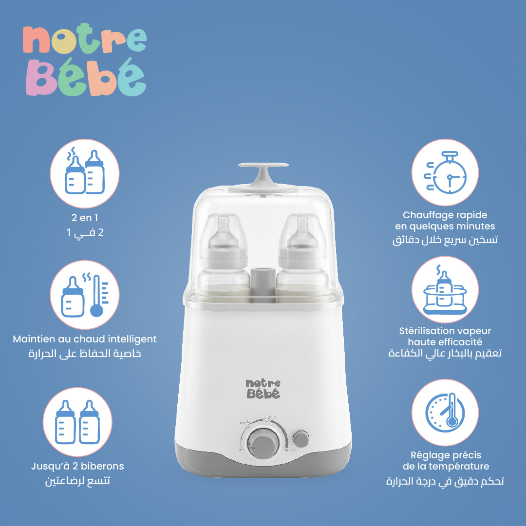 chauffe biberon double 2in1
